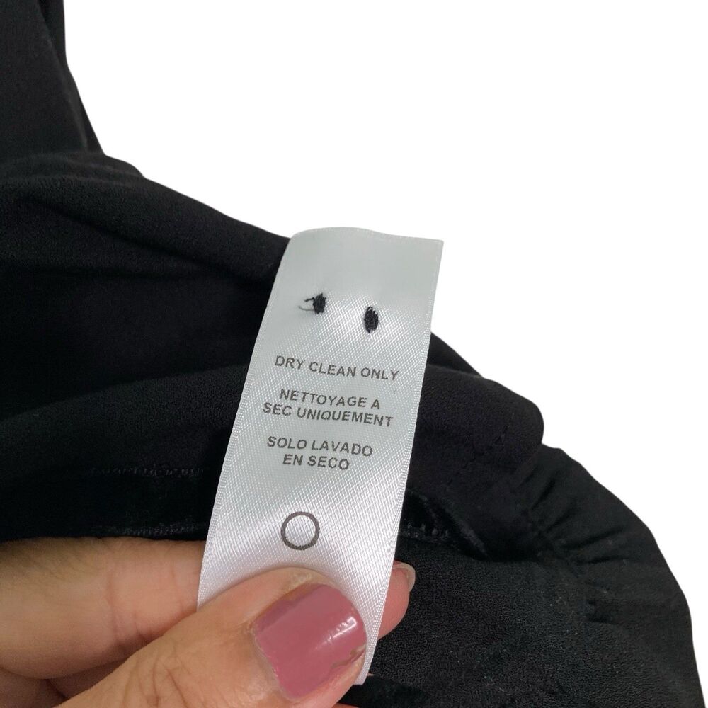 Frame Women's Black Sleeveless V-Neck Peplum Blouse Top Size Medium Velvet Trim - Picture 11 of 15